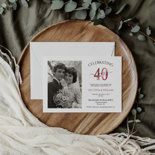 Celebrating 40 Years Photo Anniversary Party Invitation