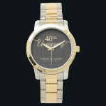 Celebrating 40th Anniversary. Customisable. Watch<br><div class="desc">Designed by Freepik

Available here:
http://www.zazzle.com/produkto</div>
