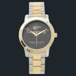 Celebrating 40th Anniversary. Customisable. Watch<br><div class="desc">Designed by Freepik

Available here:
http://www.zazzle.com/produkto</div>