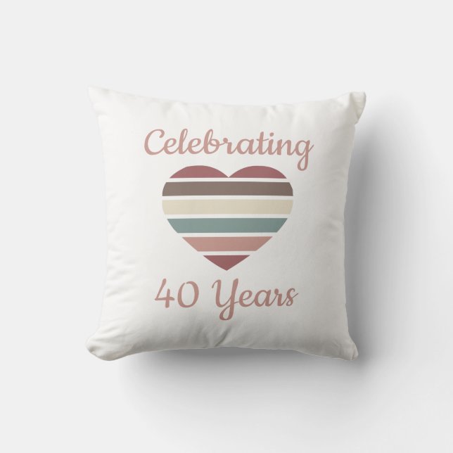 Celebrating 40th Wedding Anniversary Cushion (Front)