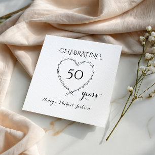 Celebrating 50 Years Anniversary with Wreath Napkin