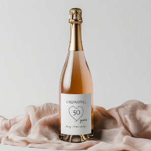 Celebrating 50 Years Anniversary with Wreath Wine Label
