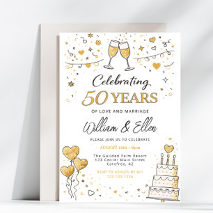 Celebrating 50 Years Wedding Anniversary Invitation
