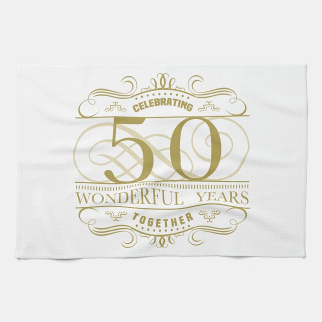 Celebrating 50th Anniversary Tea Towel (Horizontal)