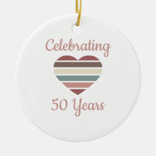 Celebrating 50th Wedding Anniversary Ceramic Ornament