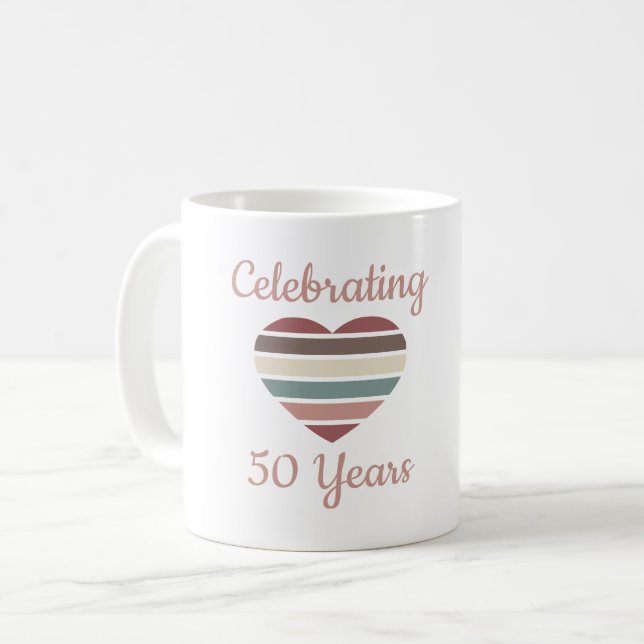 Celebrating 50th Wedding Anniversary Coffee Mug (Front Left)
