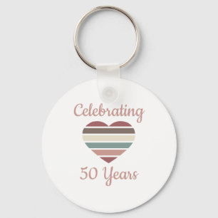 Celebrating 50th Wedding Anniversary Key Ring