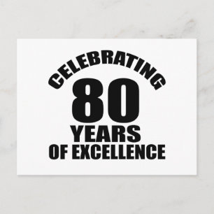 Celebrating 80 Years Birthday Postcard