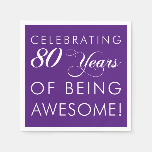 Celebrating 80 Years Of Being Awesome (COLOR) Napkin (Front)