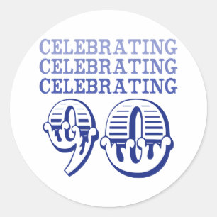 Celebrating 90! (Birthday Party) Classic Round Sticker