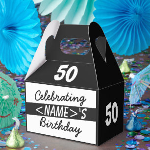 Celebrating a 50th Birthday Add Name Favour Box