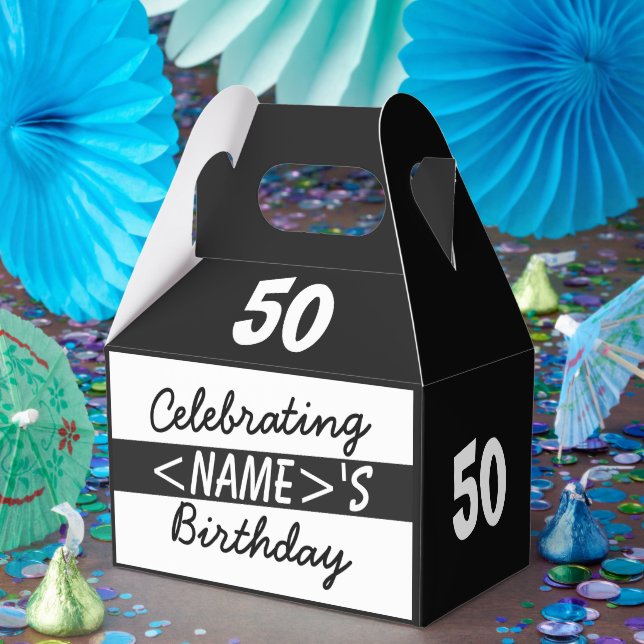 Celebrating a 50th Birthday Add Name Favour Box (Party)