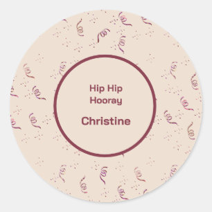Celebrating Adult Birthday Hip Hip Hooray Classic Round Sticker