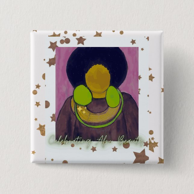 Celebrating Afro Beauty 15 Cm Square Badge (Front)
