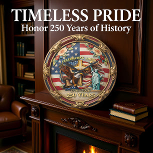 Celebrating America 250 Years Large Clock