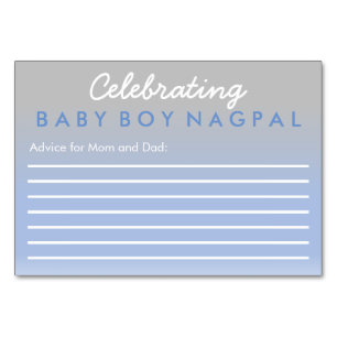 Celebrating Baby Advice Card Ombre Blue Silver