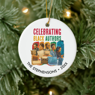 Celebrating Black Authors QR Code Publisher Gift Ceramic Ornament