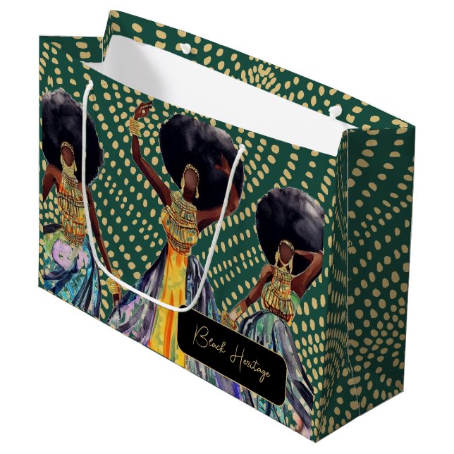 Celebrating Black Heritage personalised Large Gift Bag (Front Angled)