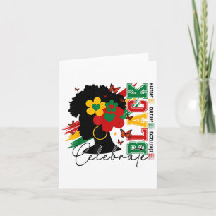 Celebrating Black History Culture Excellence Afro Card