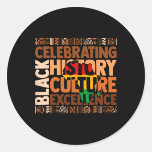 Celebrating Black History Culture Excellence Junet Classic Round Sticker