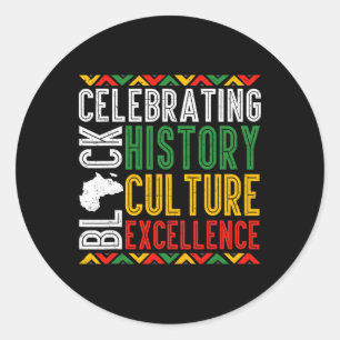Celebrating Black History Month Afro African Men W Classic Round Sticker