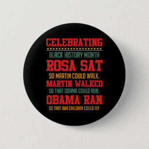 Celebrating Black History Month, Inspirational Pow 6 Cm Round Badge