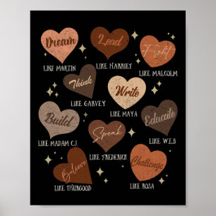 Celebrating Black History With Educated Leader Hea Poster