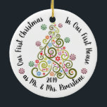 Celebrating Christmas and Hanukkah Ceramic Ornament<br><div class="desc">Celebrating Christmas and Hanukkah
Perfect for families that celebrate both meaningful celebrations!</div>