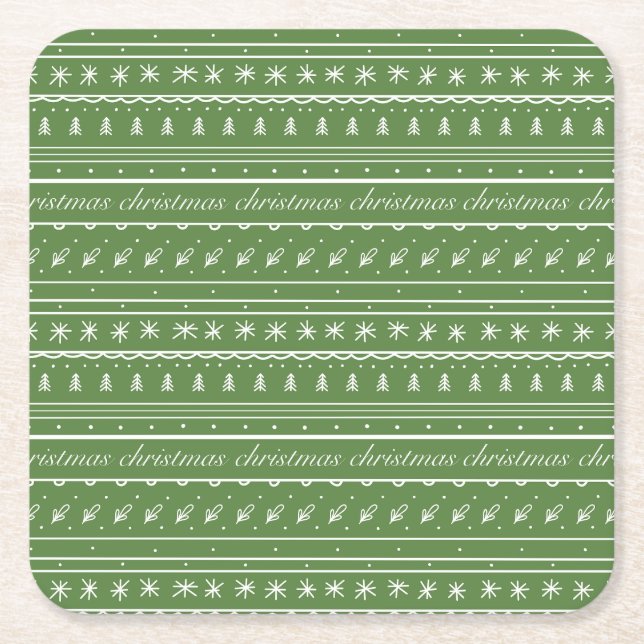 Celebrating Christmas Square Paper Coaster (Front)