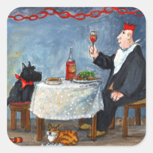 Celebrating Christmas. Square Sticker
