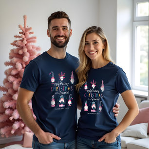 Celebrating Christmas With My Gnomies Funny Gnomes Tri-Blend Shirt
