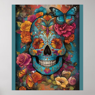 Celebrating Dia de los Muertos: Sugar Skull Poster