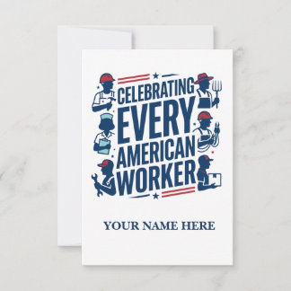 Celebrating Every American Worker Labour Day Thank You Card