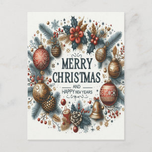 Celebrating Festive Bliss: Merry Christmas Postcard