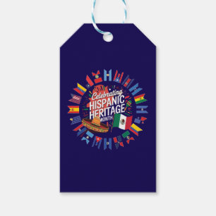 Celebrating Flags Hispanic Heritage Month Gift Tags