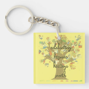Celebrating Flags Hispanic Heritage Month Key Ring