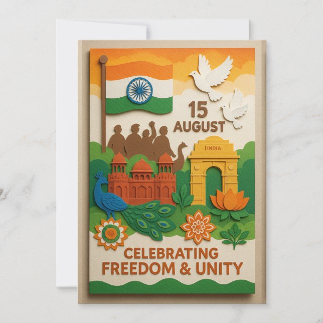 Celebrating Freedom and Unity India Card (Front)