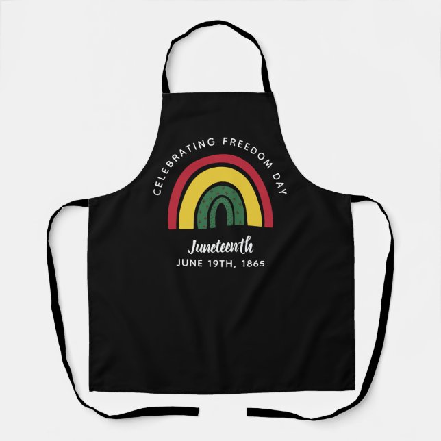 Celebrating Freedom Day Juneteenth 1865 Rainbow Apron (Front)