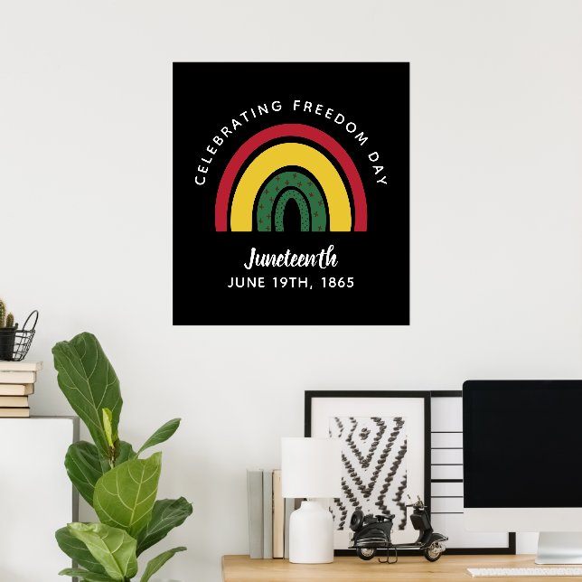 Celebrating Freedom Day Juneteenth 1865 Rainbow Poster (Home Office)