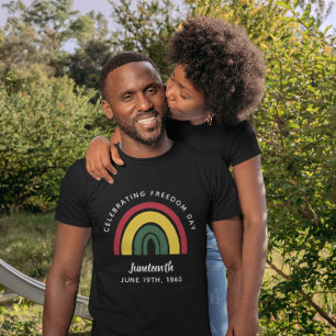 Celebrating Freedom Day Juneteenth 1865 Rainbow T-Shirt