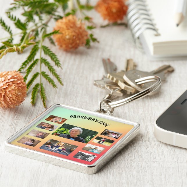 Celebrating Grandma's affection 10 photos Key Ring (Side)