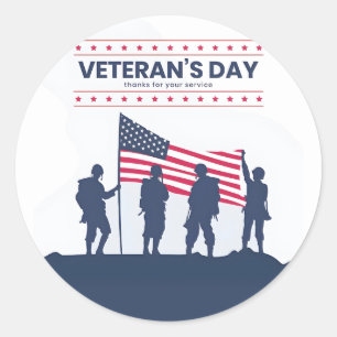 Celebrating Heroes of America – Veterans Day 2025 Classic Round Sticker