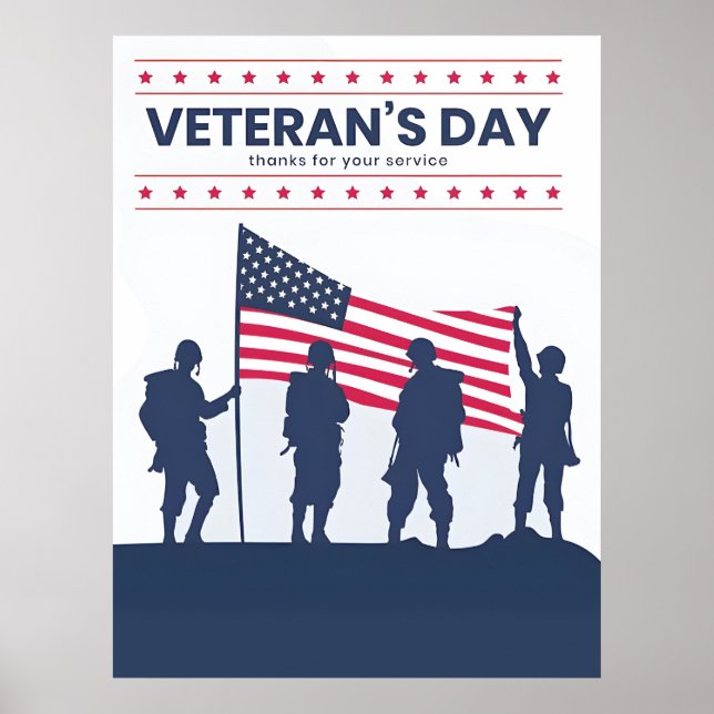 Celebrating Heroes of America – Veterans Day 2025 Poster (Front)