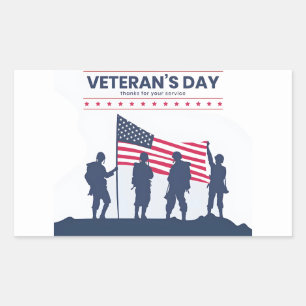 Celebrating Heroes of America – Veterans Day 2025 Rectangular Sticker