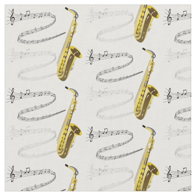 Celebrating Jazz Music Fabric (Close Up)