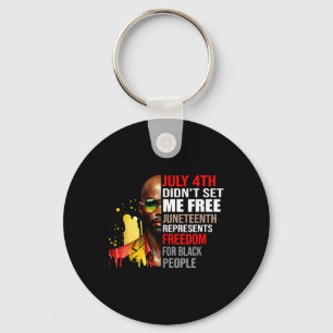Celebrating Juneteenth 1865 Independence Day Black Key Ring
