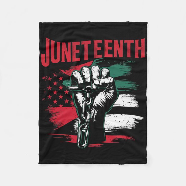Celebrating Juneteenth Black Freedom African Ameri Fleece Blanket (Front)