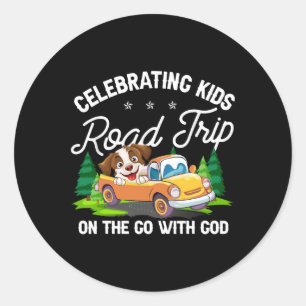 Celebrating Kids Road Trip On The Go With God Vbs Classic Round Sticker
