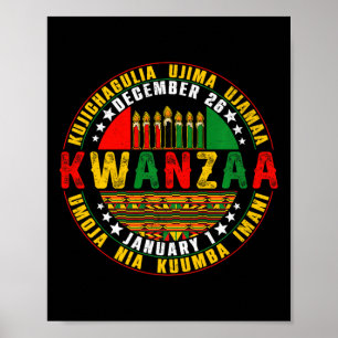 Celebrating Kwanzaa Kinara Principles Candles Pan  Poster