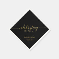 Celebrating Life | Elegant Gold Script Memorial